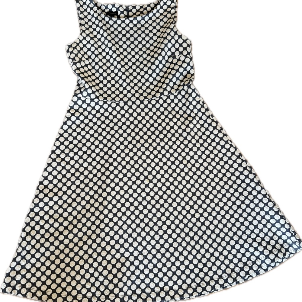 Gray and White Polka Dot Dress Talbots Medium Business Work Casual